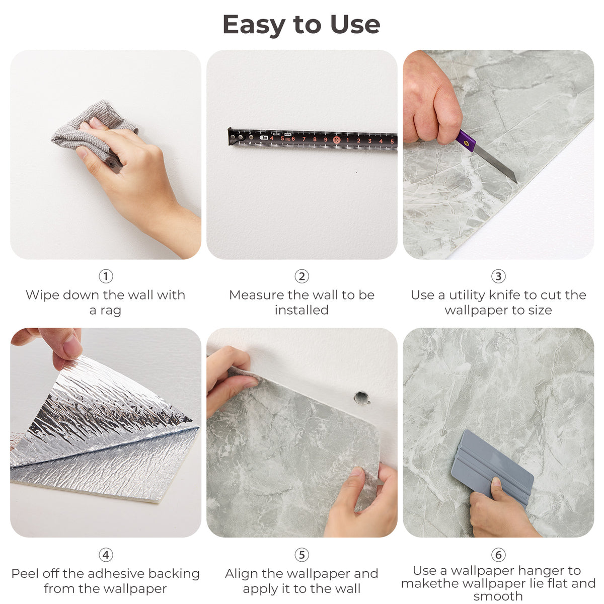 Grey Marble-Effect Self-Adhesive Vinyl Roll | 40 cm × 3 m