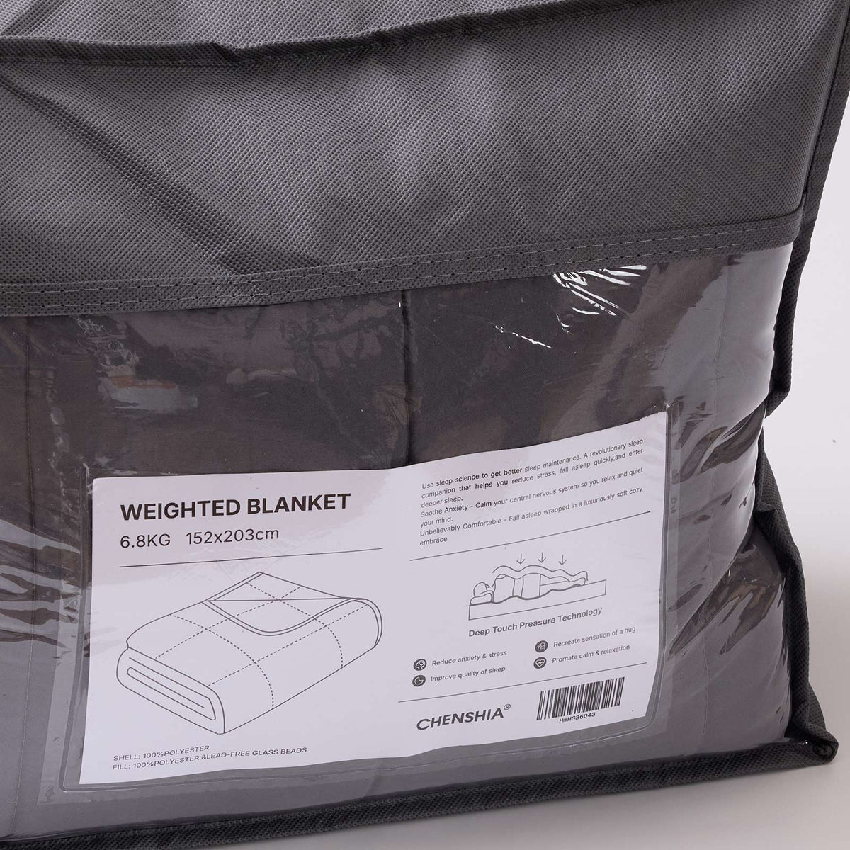 Weighted Blanket 6.8 kg - Grey, Queen
