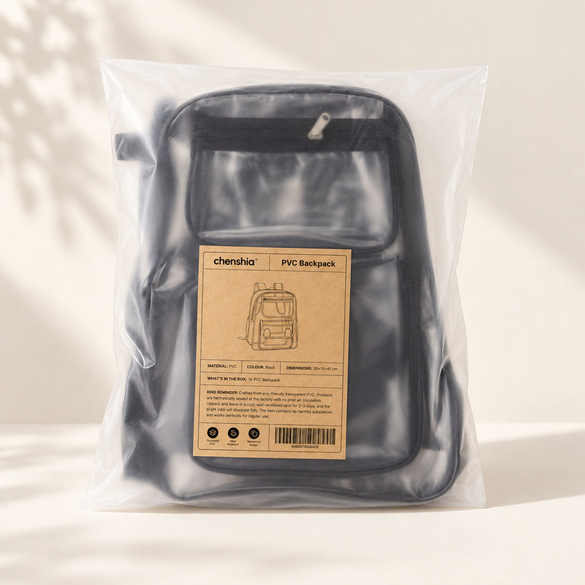 Clear PVC Backpack - Waterproof Transparent Travel Bag
