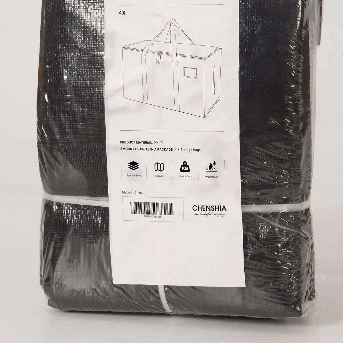 Black Heavy-Duty Reusable Moving Bags - 4 Pack