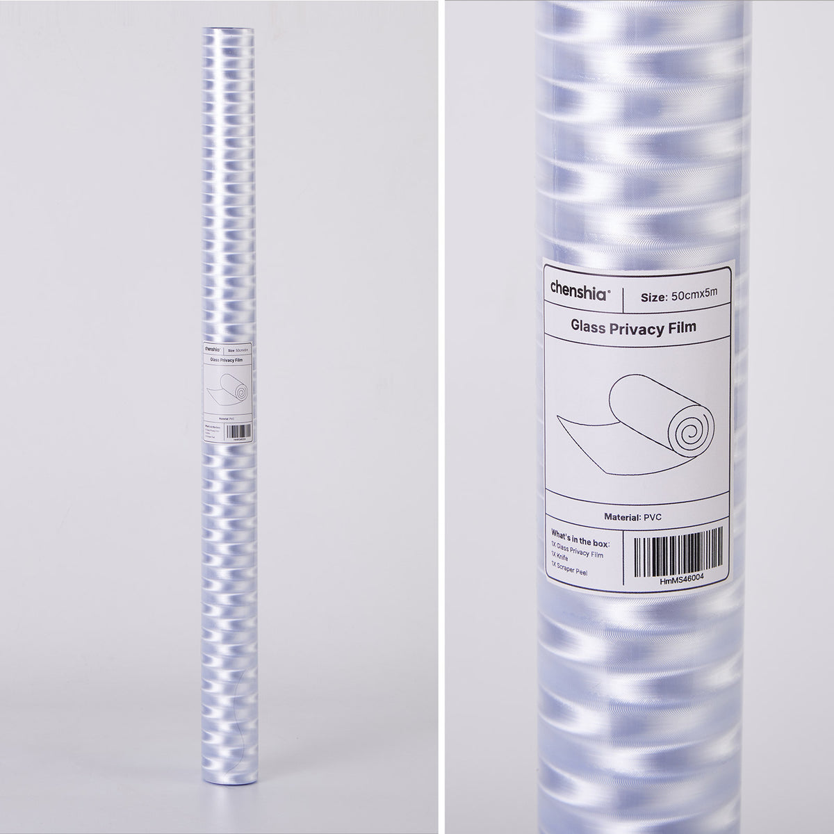Reeded Glass Static Cling Privacy Window Film - 50 cm × 5 m