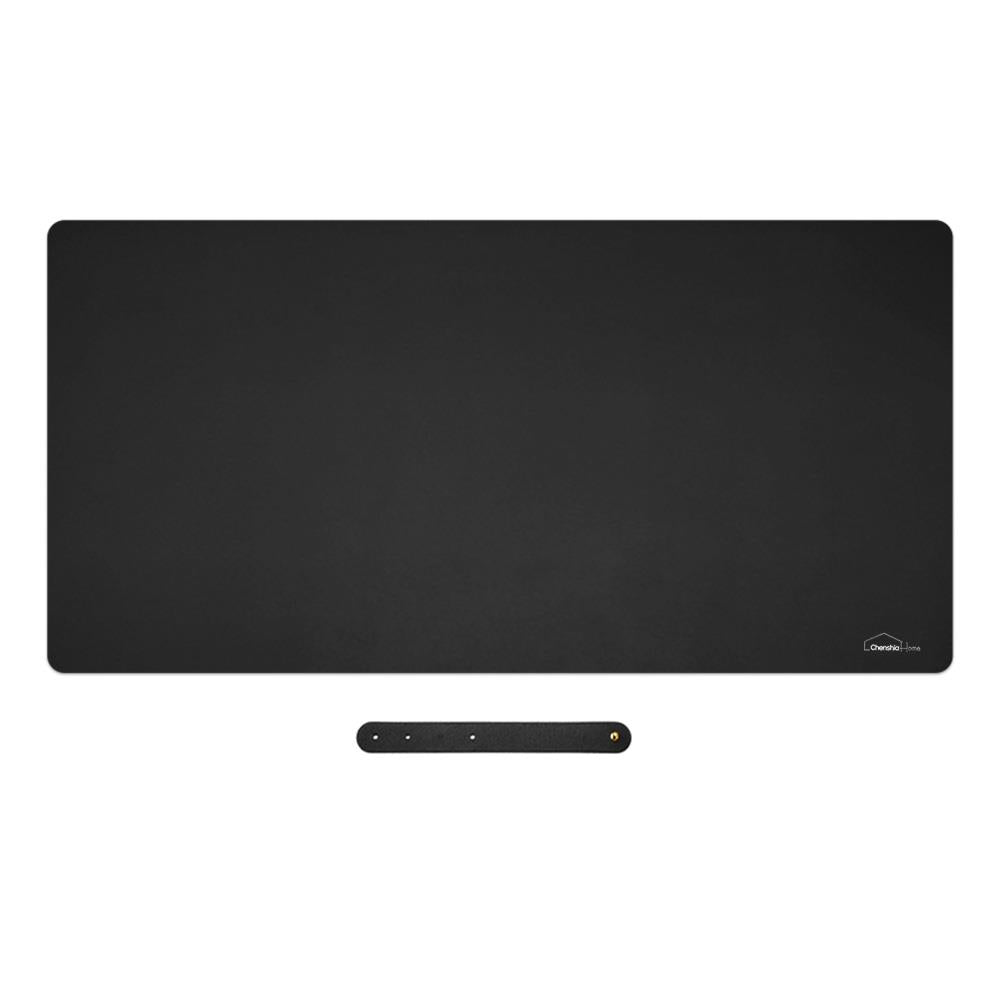 Leather Desk Pad Large Portable Desk Mat - Black