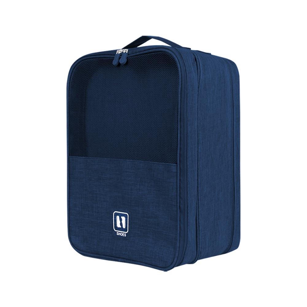 3-Layer Travel Shoe Organizer Bag - Blue