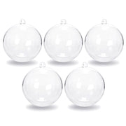 Clear Transparent Christmas Tree Baubles | Set of 5 | 9 cm