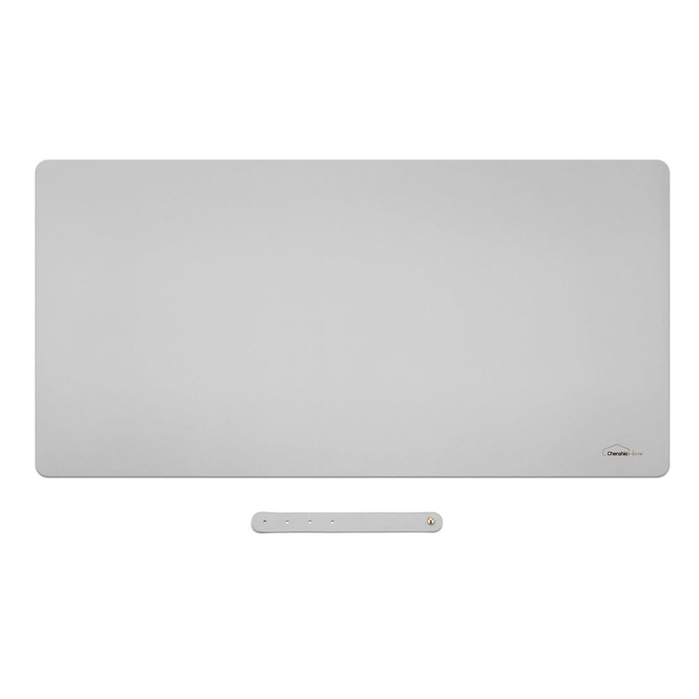 Leather Desk Pad Large Portable Desk Mat - Light Grey