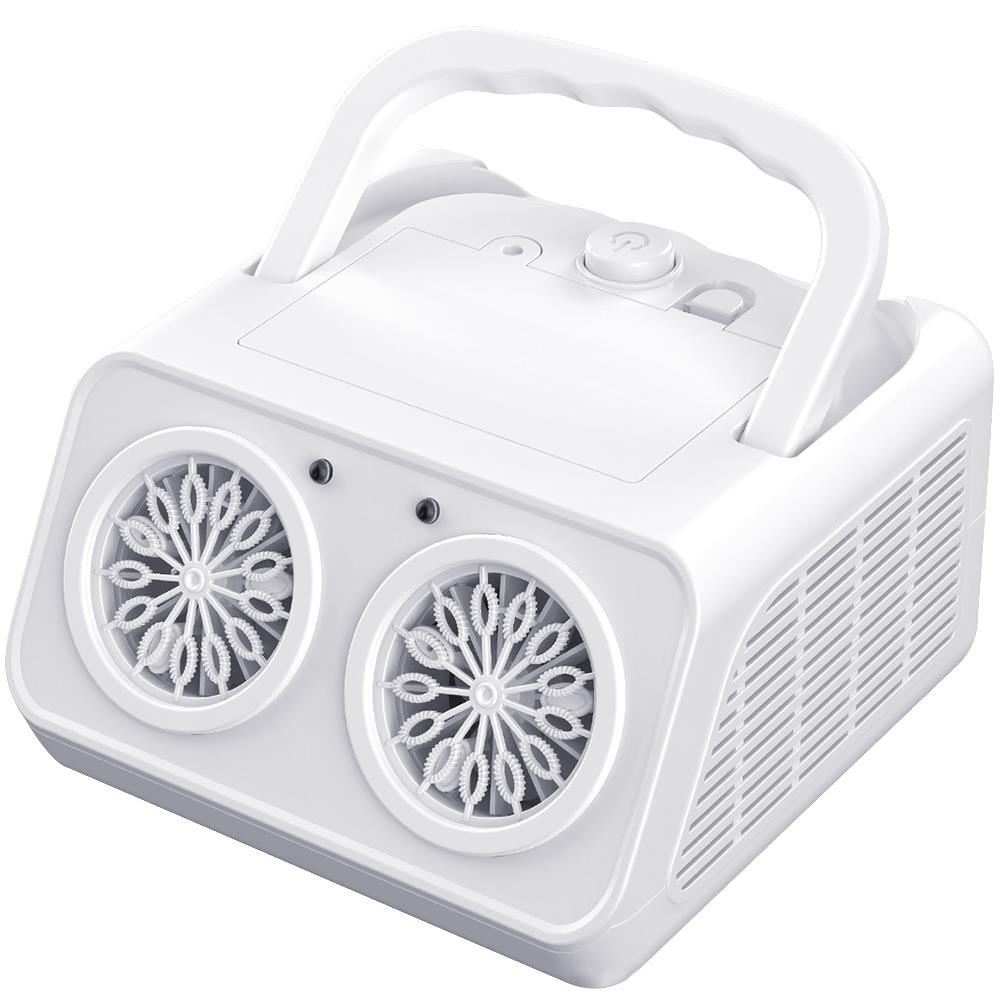 White Dual-Fan Automatic Bubble Machine | 20,000+ Bubbles | LED Lights