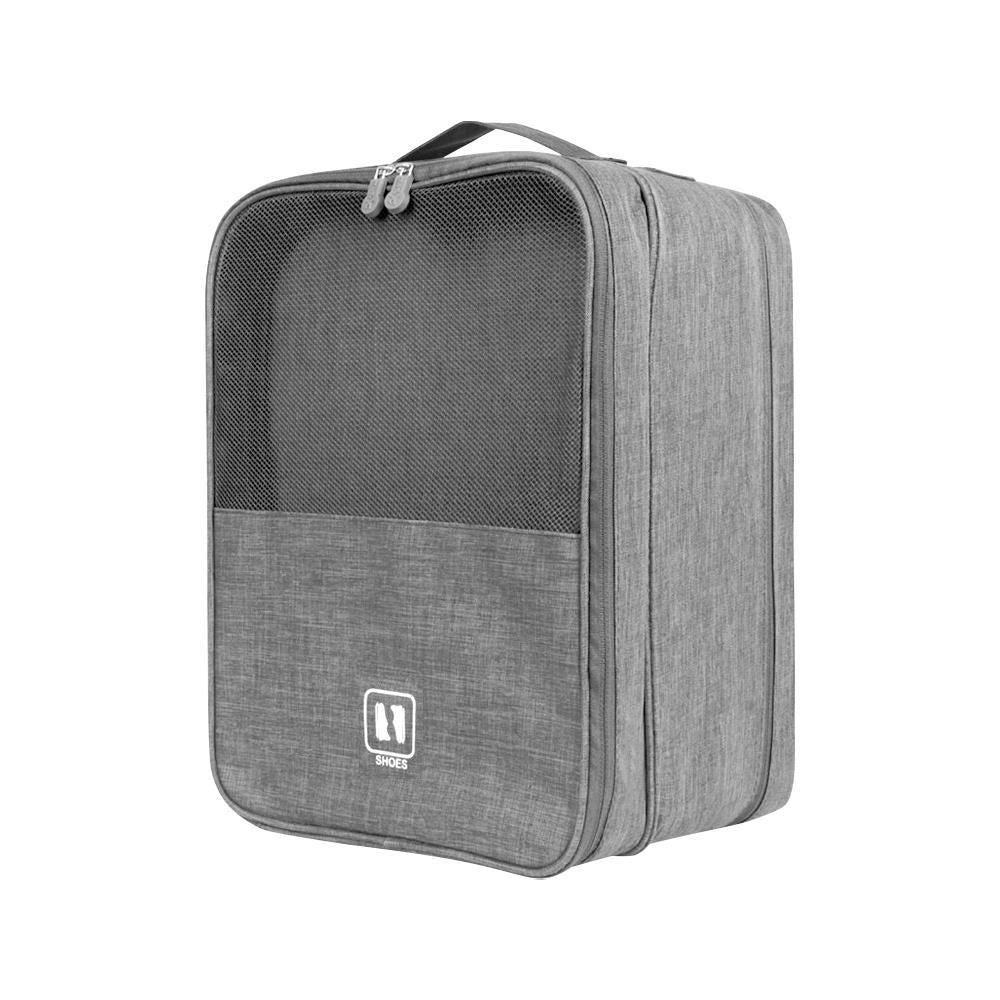 3-Layer Travel Shoe Organizer Bag - Grey