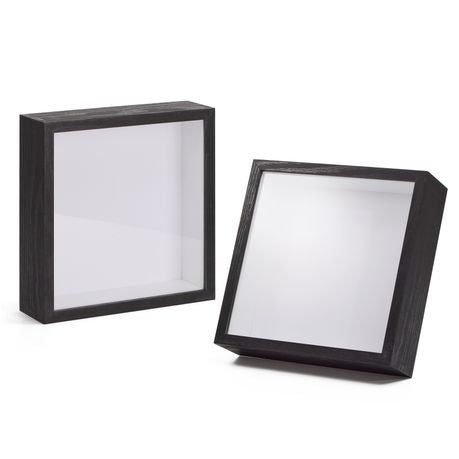 Black 20cm Shadow Box Frame - 3D Deep Display Case (2 Pack)