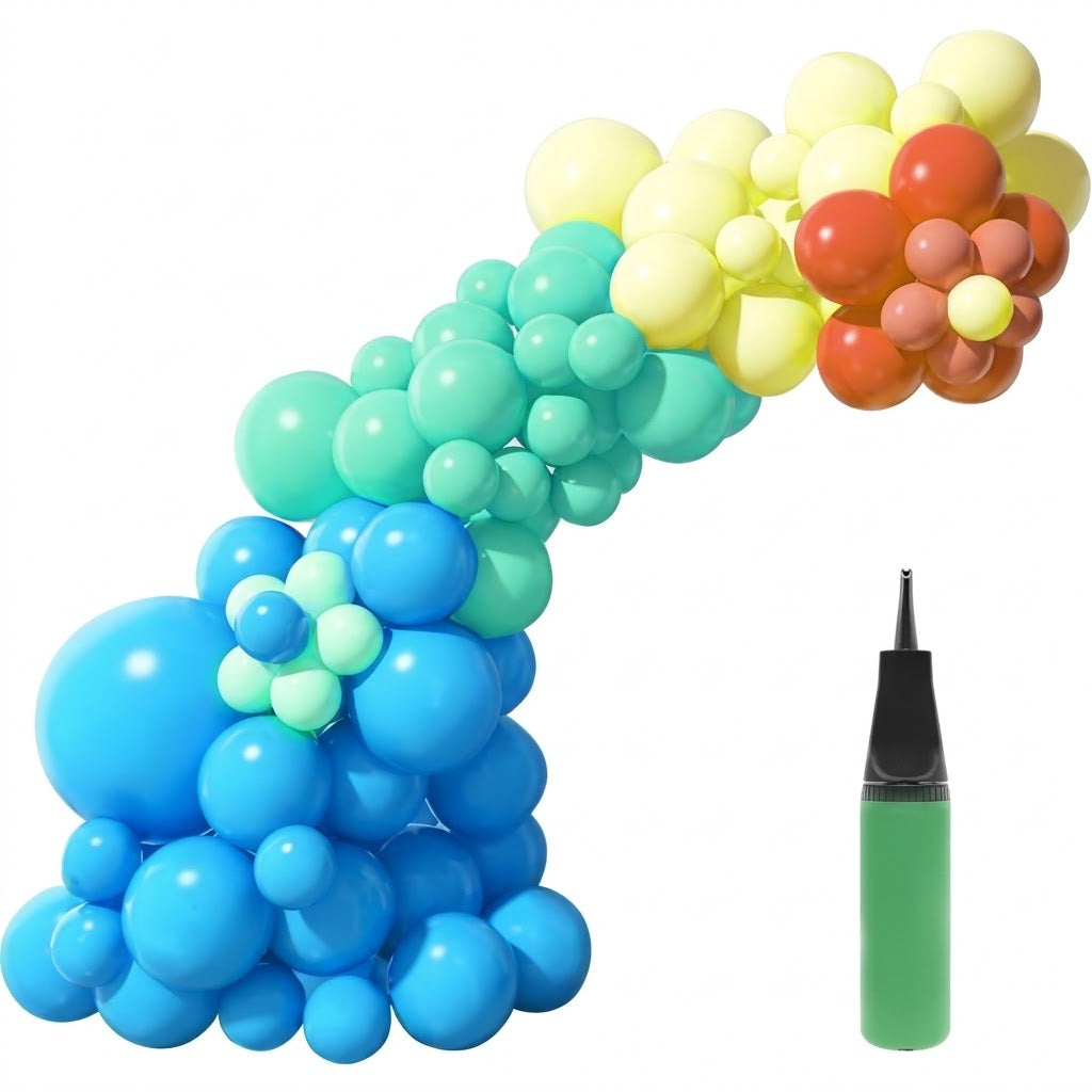 Pastel Latex Party Balloons with Inflator - Pack of 100
