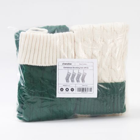 Green Knitted Christmas Stockings