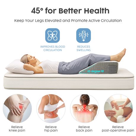 Memory Foam Leg Elevation Pillow Ergonomic Wedge Support Cushion