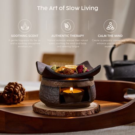 Ceramic Incense Holder & Wax Warmer Set