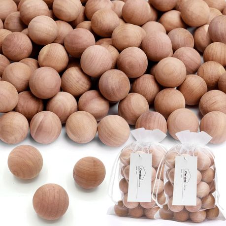 Cedar Wood Balls - Natural Moth Repellent & Deodoriser (50 Pack)