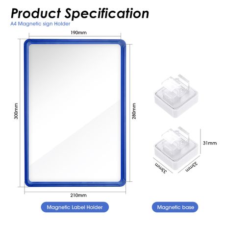 Chenshia A4 Warehouse Magnetic Sign Holder Double Sided Display Frame