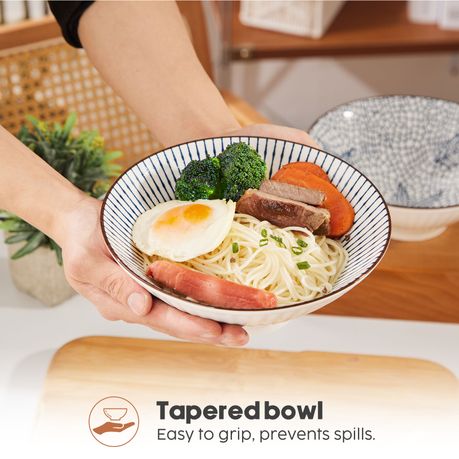 Chenshia 4-Piece Ceramic Ramen Noodle & Pho Bowl