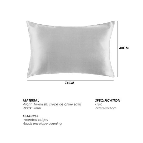 Silver Mulberry Pure Silk Pillowcase - 1Pc