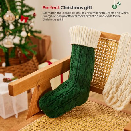 Green Knitted Christmas Stockings
