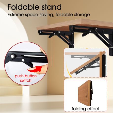 Heavy Duty Stainless Steel Collapsible Shelf Bracket - 2-Pack