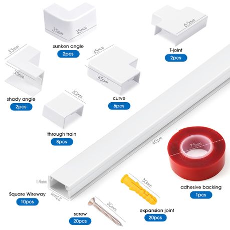 Chenshia 400cm Wire Covers &Cable Management Trunking &Cord Hider set
