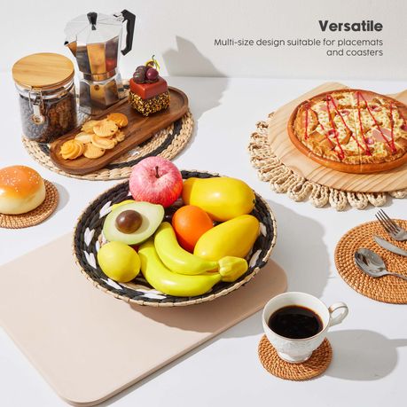 11-Piece Boho Handwoven Basket Wall Decor Dining Tabletop Placemats