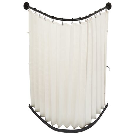 Chenshia Magnetic Folding Shower Curtain Kit No-drill & Waterproof Curtain