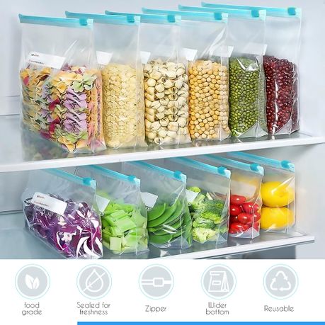 Reusable Leakproof Food Storage Bags - 50-Pack