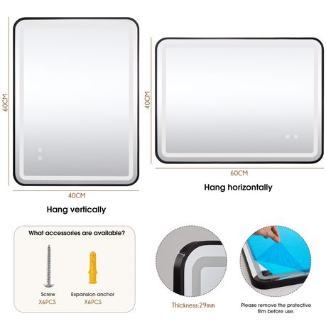 LED Bathroom Mirror Anti Fog Smart Illuminated 3-Color