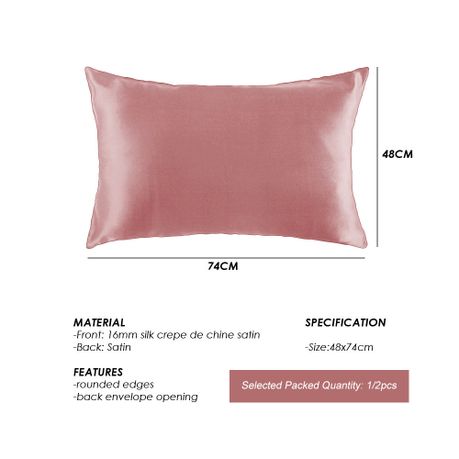 Rose Pink Mulberry Pure Silk Pillowcase - 1Pc