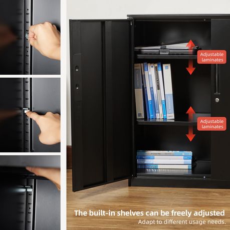 Office Steel Storage Cabinet Cupboard - Black
