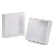 White 20cm Shadow Box Frame - 3D Deep Display Case (2 Pack)