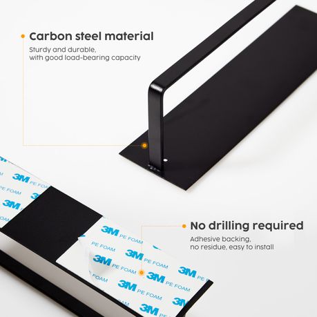 2Pc Carbon Steel Self-Adhesive Paper Towel & Roll Holder Set