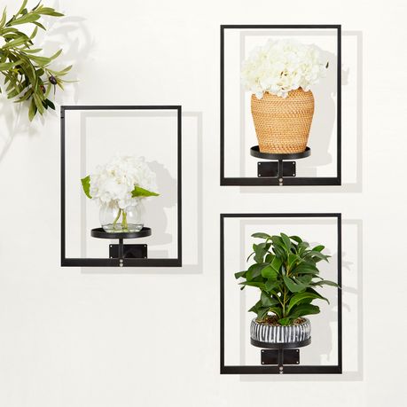 3-Pack Metal Wall Indoor Plant Stand & Frame Hanging Plant Pot Rack