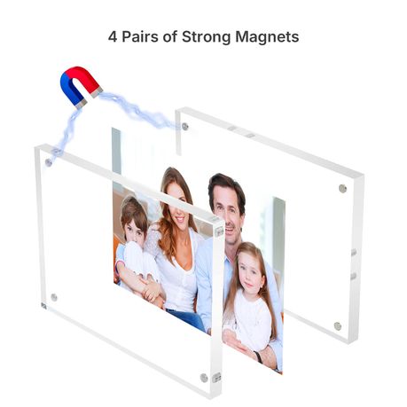 Acrylic Photo Frame Magnetic Dual-Sided Desktop Picture Frame - 2-Pack