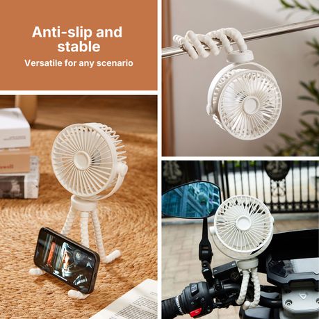 Chenshia 3 Speed Rechargeable Portable Desk & Stroller Fan Flexible Octopus