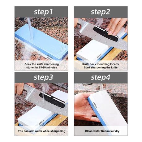 Dual Grit 1000/6000 Knife Sharpening Stone, NonSlip Base for All Knives