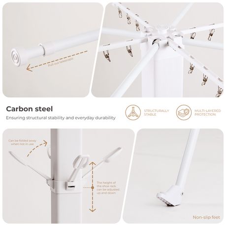 White Extendable Clothes Drying Rack