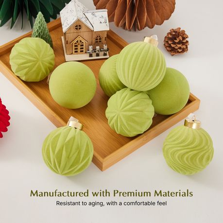 Chenshia 12Pc Velvet Pendant Decor Ball Shatterproof Ball Ornament Set