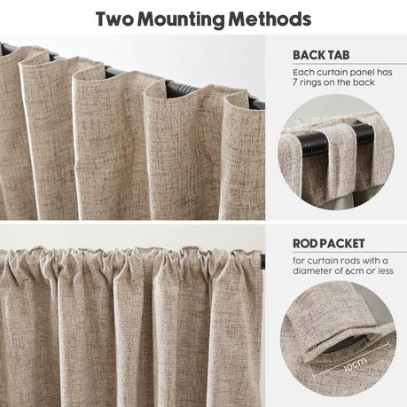 Beige Double Layer Blackout Curtains - 132cm x 244cm