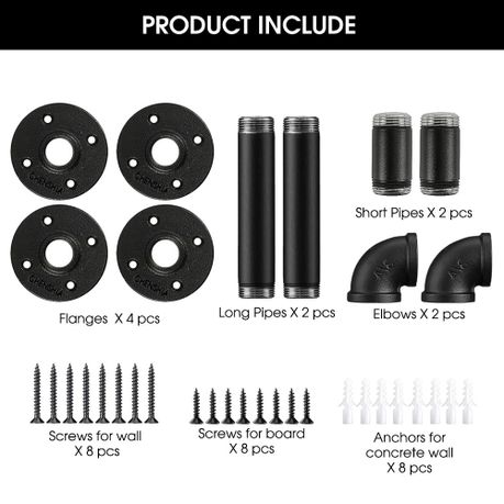 4-Pack Black L-Shaped Heavy-Duty Shelf Brackets