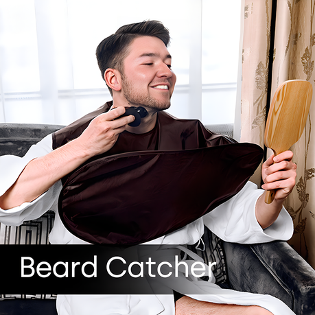Beard Bib Apron with Shoulder Coverage - Brown