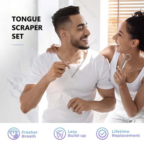 Stainless Steel Tongue Scraper Superior Oral Hygiene Set
