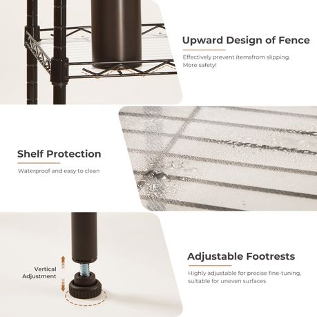 3-Tier Adjustable Steel Storage Rack