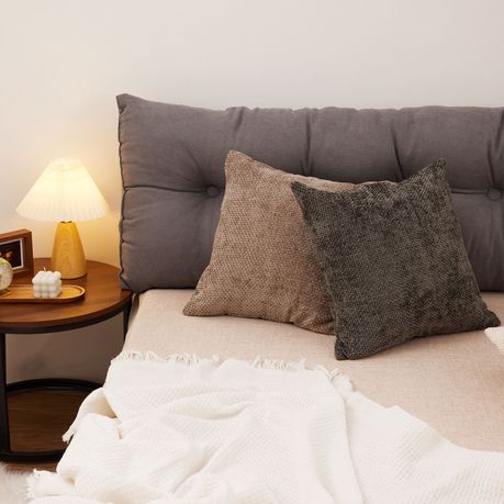 4-Pack Thick Chenille Sofa Cushion Covers Luxury Decorative Pillow Cases - Brown