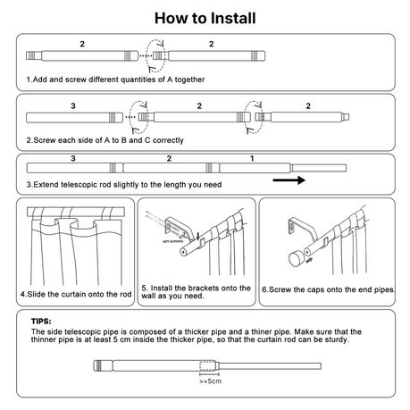 Heavy Duty Steel Curtain Rods - 2.5cm Diameter