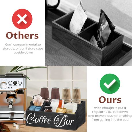 5-Compartment Countertop Coffee & Tea Station Organiser