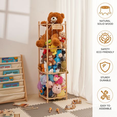 Plush Toy Storage Zoo Wooden Stuffed Animal Cage Vertical Organiser Stand