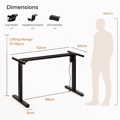 Electric Standing Desk Frame (100kg Capacity)