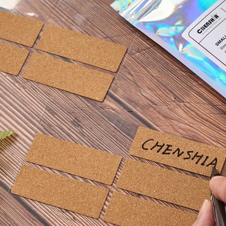 Waterproof Cork Labels 132pc Stickers with Pen for Organizing-2 SIZE