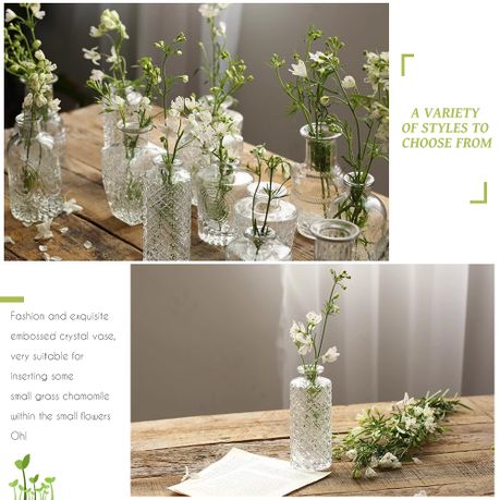 Mini Vintage Glass Bud Vases - Set of 15