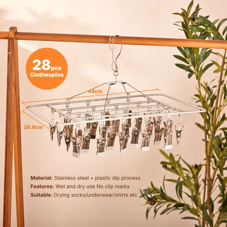 28 Clip Laundry Hanger Rack Rotating Folding Drip Drying Clothes